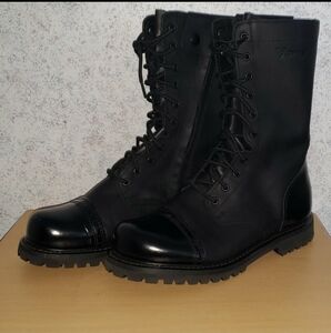 Black Leather Lace-Up Boots